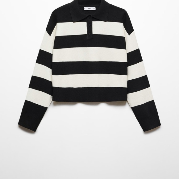 Mango Sweaters - Mango Black and White Striped Sweater
